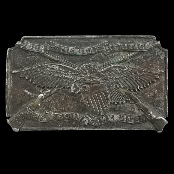 Bergamot Brass Works Other - Bergamot Brass Works Second Amendment Belt Buckle Our American Heritage Eagle 76